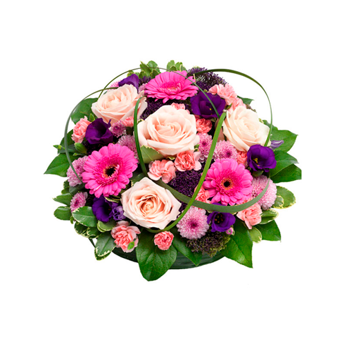 Inspired Flowers Posie Funeral Arrangement in bold colours