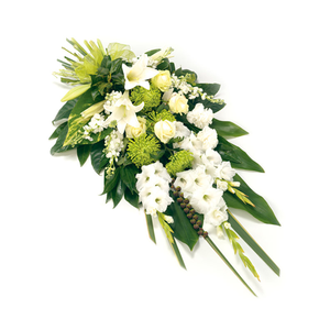 inspiring white floral tied sheaf for a funeral