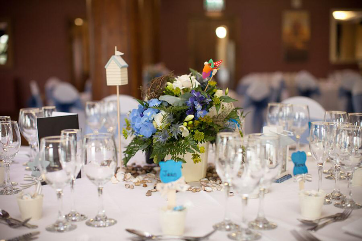 floral table centre piece for events - copyright inspired flowers