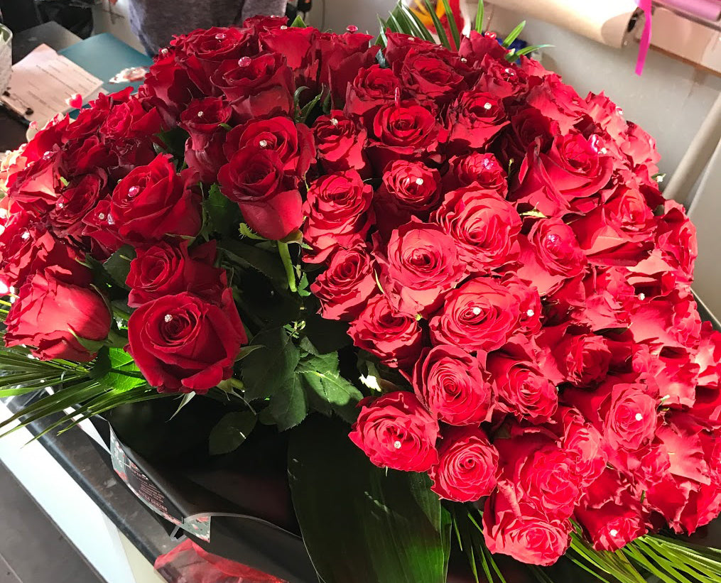 large bouquet of fresh red rose - copyright inspired flowers