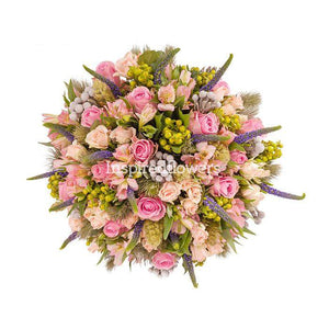 Simply Stunning Floral Hand-tied Bouquet luxurious floral hand tied arrangement with the purest of roses and vintage stems and foliage by Inspired Flowers