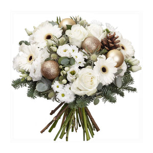 Snow Princess Floral Hand-tied Bouquet-Inspired Flowers-Xmas