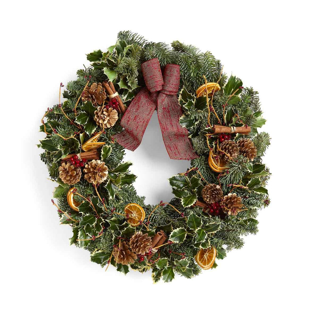 Traditional Christmas Door Wreath-Inspired Flowers-Xmas