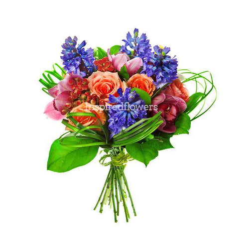 Wild Spring Floral Hand-tied Bouquet fragrant dutch blooms create a wild spring bouquet by Inspired Flowers 