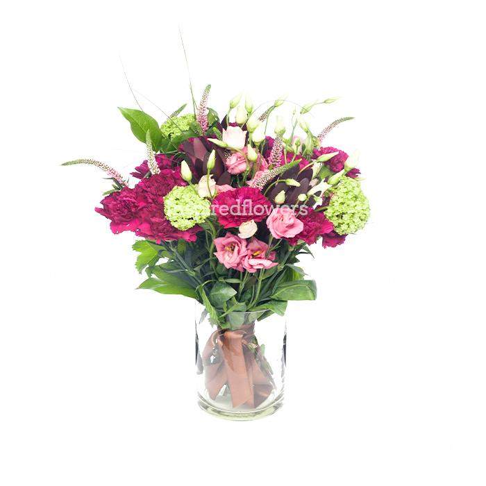 With Love Floral Hand Tied Bouquet A collection of roses, alstroemeria, chrysanthemums complemented perfectly by seasonal foliage by Inspired Flowers 